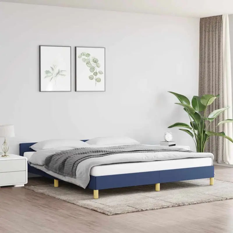 Bedframe met hoofdeinde en multiplex lattenbodem voor comfortabele nachtrust - Blauw / 180 x 200 cm - Bedden & bedframes