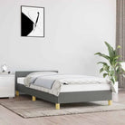 Bedframe met hoofdeinde en multiplex lattenbodem voor comfortabele nachtrust - Donkergrijs / 100 x 200 cm - Bedden &