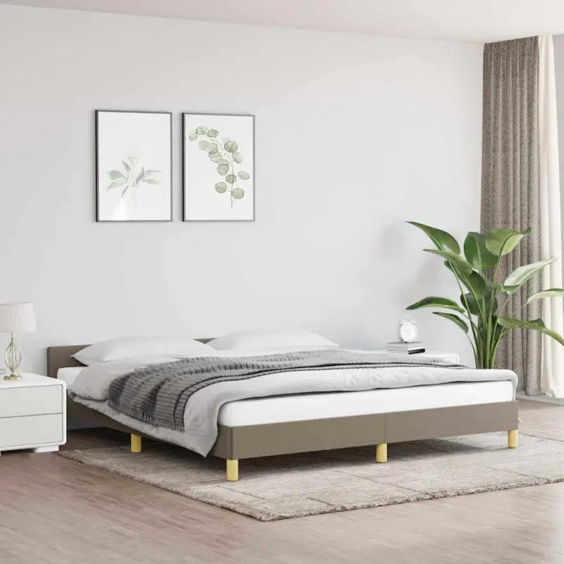 Bedframe met hoofdeinde en multiplex lattenbodem voor comfortabele nachtrust - Taupe / 160 x 200 cm - Bedden & bedframes