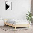 Bedframe met hoofdeinde en multiplex lattenbodem voor comfortabele nachtrust - Crème / 90 x 190 cm - Bedden & bedframes
