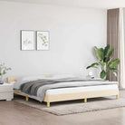 Bedframe met hoofdeinde en multiplex lattenbodem voor comfortabele nachtrust - Crème / 200 x 200 cm - Bedden & bedframes