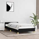 Bedframe met hoofdeinde en multiplex lattenbodem voor comfortabele nachtrust - Zwart / 90 x 190 cm - Bedden & bedframes