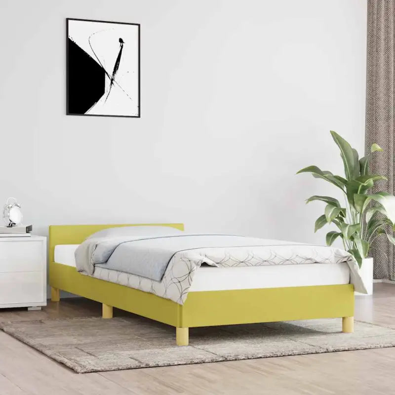 Bedframe met hoofdeinde en multiplex lattenbodem voor comfortabele nachtrust - Groen / 90 x 190 cm - Bedden & bedframes