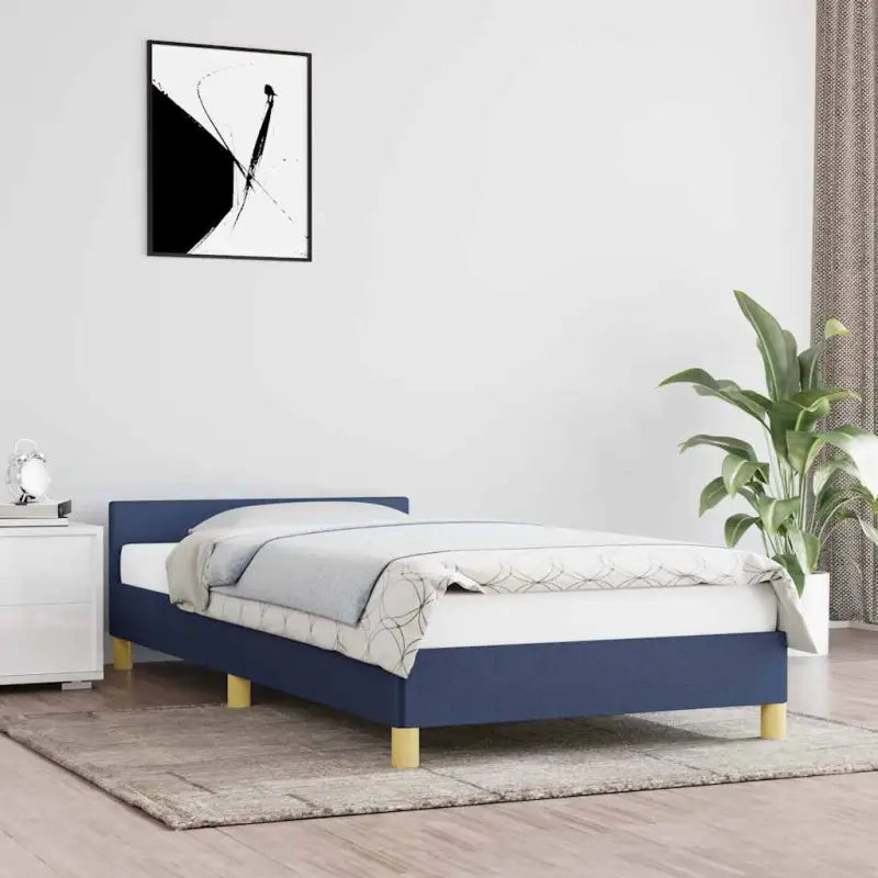 Bedframe met hoofdeinde en multiplex lattenbodem voor comfortabele nachtrust - Blauw / 80 x 200 cm - Bedden & bedframes