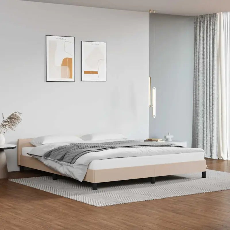 Bedframe met hoofdeinde en multiplex lattenbodem voor een goede nachtrust - Cappuccino / 180 x 200 cm - Bedden &
