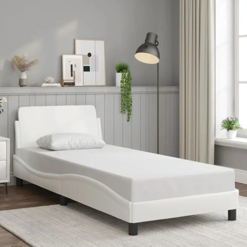 Bedframe met hoofdeinde en multiplex lattenbodem voor een goede nachtrust - Wit / 80 x 200 cm - Bedden & bedframes