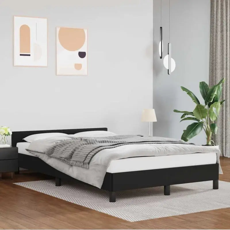 Bedframe met hoofdeinde en multiplex lattenbodem voor een goede nachtrust - Zwart / 120 x 200 cm - Bedden & bedframes