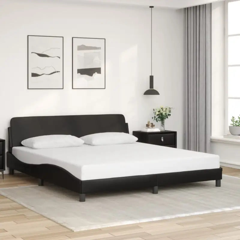 Bedframe met hoofdeinde en multiplex lattenbodem voor een goede nachtrust - Zwart / 180 x 200 cm - Bedden & bedframes