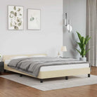 Bedframe met hoofdeinde en multiplex lattenbodem voor een goede nachtrust - Crème / 140 x 200 cm - Bedden & bedframes