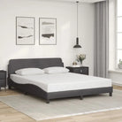 Bedframe met hoofdeinde en multiplex lattenbodem voor een goede nachtrust - Grijs / 160 x 200 cm - Bedden & bedframes