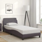 Bedframe met hoofdeinde en multiplex lattenbodem voor een goede nachtrust - Grijs / 80 x 200 cm - Bedden & bedframes