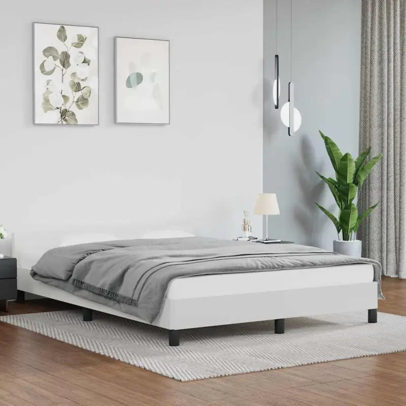 Bedframe met hoofdeinde en multiplex lattenbodem voor een goede nachtrust - Wit / 140 x 190 cm - Bedden & bedframes