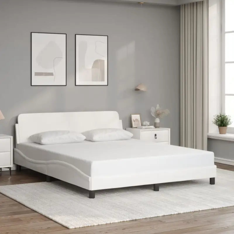 Bedframe met hoofdeinde en multiplex lattenbodem voor een goede nachtrust - Wit / 160 x 200 cm - Bedden & bedframes