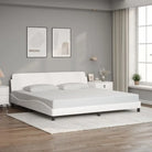 Bedframe met hoofdeinde en multiplex lattenbodem voor een goede nachtrust - Wit / 200 x 200 cm - Bedden & bedframes