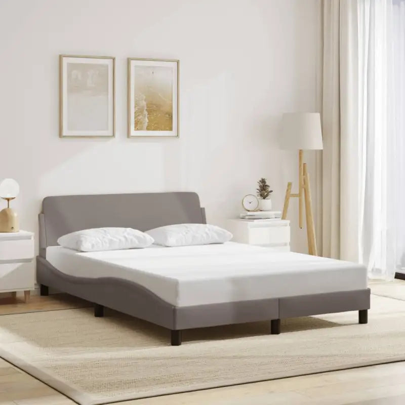 Bedframe met hoofdeinde en multiplex lattenbodem voor goede nachtrust - Taupe / 120 x 200 cm - Bedden & bedframes