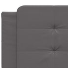 Bedframe met hoofdeinde in grijs materiaal en multiplex lattenbodem - Bedden & bedframes