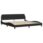 Bedframe met LED-verlichting en ademend vermogen in zwart materiaal - Bedden & bedframes