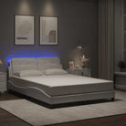 Bedframe met LED-verlichting en multiplex lattenbodem in wit materiaal - Wit / 140 x 200 cm - Bedden & bedframes