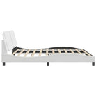 Bedframe met LED-verlichting en multiplex lattenbodem in wit materiaal - Bedden & bedframes