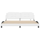 Bedframe met LED-verlichting en multiplex lattenbodem in wit materiaal - Bedden & bedframes