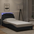 Bedframe met LED-verlichting en multiplex lattenbodem voor comfort - Zwart / 100 x 200 cm - Bedden & bedframes