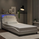 Bedframe met LED-verlichting en multiplex lattenbodem voor comfort - Wit / 100 x 200 cm - Bedden & bedframes