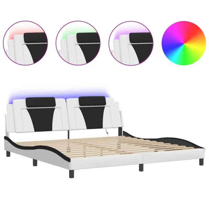 Bedframe met LED-verlichting en multiplex lattenbodem voor comfort - Bedden & bedframes