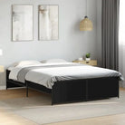 Bedframe met metalen poten en multiplex lattenbodem in grijs sonoma eiken - Zwart / 120 x 200 cm - Bedden & bedframes