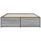 Bedframe met metalen poten en multiplex lattenbodem in grijs sonoma eiken - Bedden & bedframes