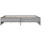 Bedframe met metalen poten en multiplex lattenbodem in grijs sonoma eiken - Bedden & bedframes