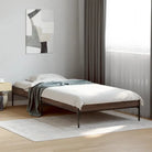 Bedframe met metalen poten en multiplex lattenbodem van bewerkt hout - bruin eikenkleur / 100 x 200 cm / 30 cm - Bedden