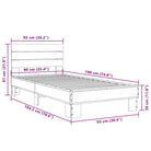 Bedframe met metalen poten en multiplex lattenbodem van bewerkt hout - Bedden & bedframes