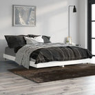 Bedframe met metalen poten en multiplex lattenbodem van bewerkt hout - Wit / 135 x 190 cm - Bedden & bedframes
