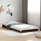 Bedframe met metalen poten en multiplex lattenbodem van bewerkt hout - Zwart / 90 x 190 cm / 14.5 cm - Bedden &