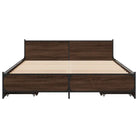 Bedframe met metalen poten en multiplex lattenbodem van bewerkt hout - Bedden & bedframes