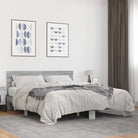 Bedframe met metalen poten en multiplex lattenbodem van bewerkt hout - Grijs sonoma / 160 x 200 cm - Bedden & bedframes