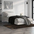 Bedframe met metalen poten en multiplex lattenbodem van bewerkt hout - Betongrijs / 90 x 200 cm - Bedden & bedframes