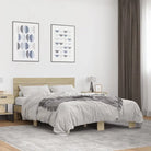 Bedframe met metalen poten en multiplex lattenbodem van bewerkt hout - Sonoma eiken / 140 x 190 cm - Bedden & bedframes