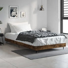 Bedframe met metalen poten en multiplex lattenbodem voor goede nachtrust - Gerookt eiken / 90 x 190 cm - Bedden &