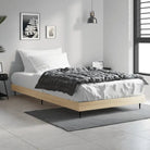 Bedframe met metalen poten en multiplex lattenbodem voor goede nachtrust - Sonoma eiken / 100 x 200 cm - Bedden &