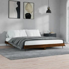 Bedframe met metalen poten en multiplex lattenbodem voor goede nachtrust - bruin eikenkleur / 120 x 200 cm - Bedden &