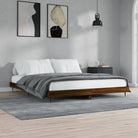 Bedframe met metalen poten en multiplex lattenbodem voor goede nachtrust - bruin eikenkleur / 200 x 200 cm - Bedden &