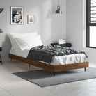 Bedframe met metalen poten en multiplex lattenbodem voor goede nachtrust - bruin eikenkleur / 75 x 190 cm - Bedden &
