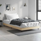 Bedframe met metalen poten en multiplex lattenbodem voor goede nachtrust - Sonoma eiken / 90 x 200 cm - Bedden &