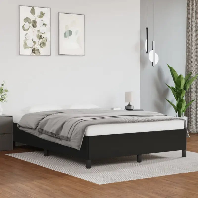 Bedframe met multiplex lattenbodem en duurzaam kunstleer - Zwart / 140 x 190 cm / 35 cm - Bedden & bedframes