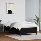 Bedframe met multiplex lattenbodem en duurzaam kunstleer - Zwart / 80 x 200 cm / 35 cm - Bedden & bedframes