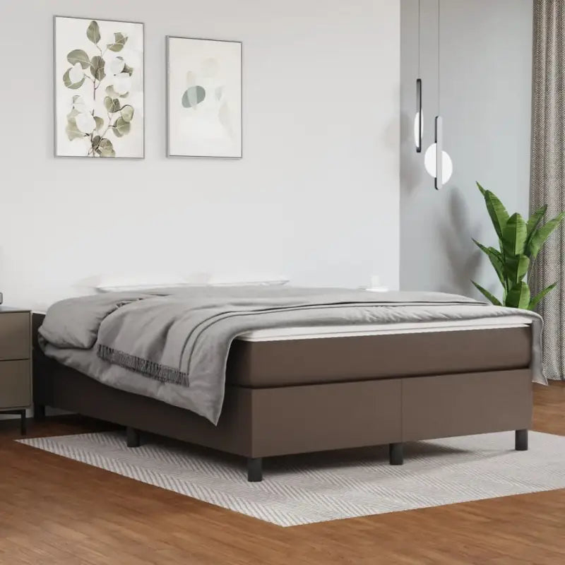 Bedframe met multiplex lattenbodem voor een comfortabele slaapervaring - Bruin / 140 x 190 cm / 35 cm - Bedden &