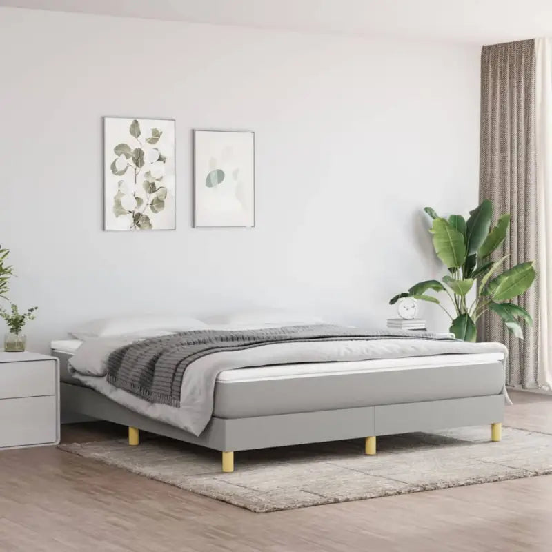 Bedframe met multiplex lattenbodem voor een comfortabele nachtrust - Lichtgrijs / 160 x 200 cm / 25 cm - Bedden &