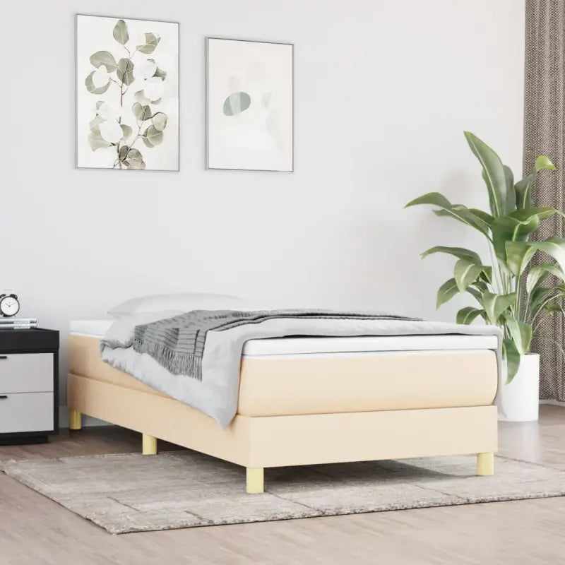 Bedframe met multiplex lattenbodem voor een comfortabele nachtrust - Crème / 100 x 200 cm / 25 cm - Bedden & bedframes