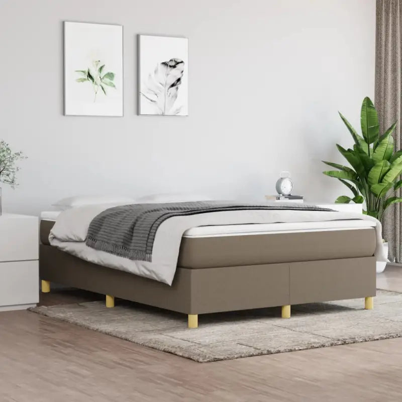 Bedframe met multiplex lattenbodem voor een comfortabele nachtrust - Taupe / 140 x 190 cm / 35 cm - Bedden & bedframes